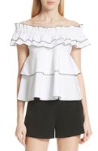 Women's Derek Lam 10 Crosby Ruffled Off The Shoulder Top - White