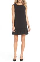 Women's Tahari Lace Inset Fit & Flare Crepe Dress