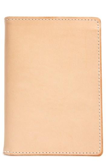 Men's Tanner Goods Leather Travel Wallet - Beige
