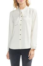 Women's Vince Camuto Stitched Tie Neck Blouse, Size - White