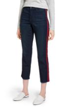 Women's Halogen Tuxedo Stripe Straight Leg Jeans - Blue