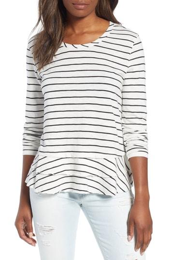 Women's Caslon Tiered Long Sleeve Tee - Ivory