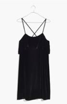 Women's Madewell Ruffle Velvet Minidress - Black