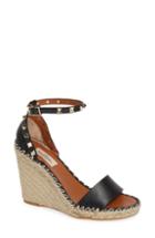 Women's Valentino Garavani 'rockstud' Espadrille Wedge Us / 36eu - Black