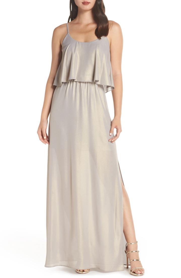 Women's Wayf The Carolina Popover Gown, Size - Metallic