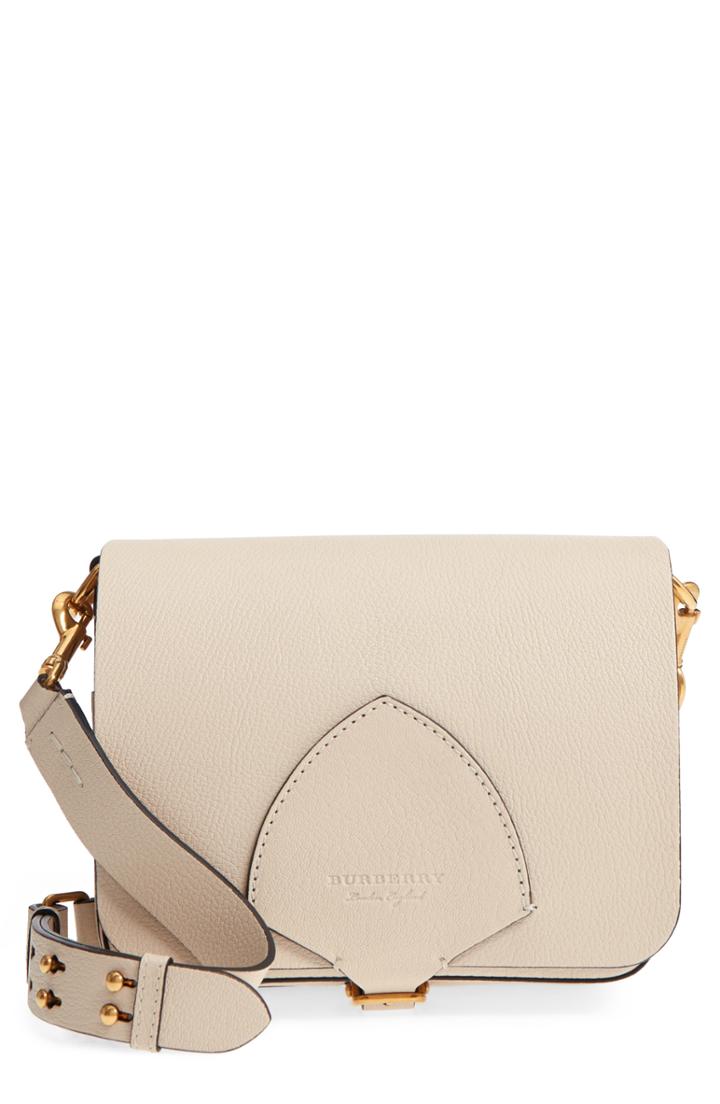 Burberry Square Leather Shoulder Bag - Beige