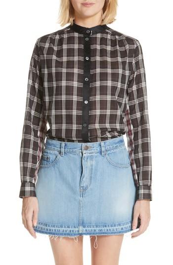 Women's Marc Jacobs Patchwork Plaid Blouse - Black