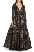 Women's Mac Duggal Sequin Burnout Paisley Ballgown