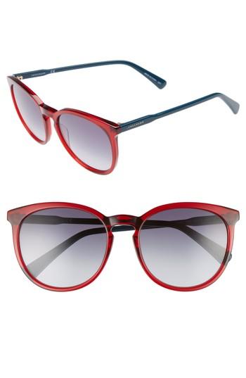 Women's Longchamp 56mm Round Sunglasses - Ruby Petrol