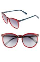 Women's Longchamp 56mm Round Sunglasses - Ruby Petrol
