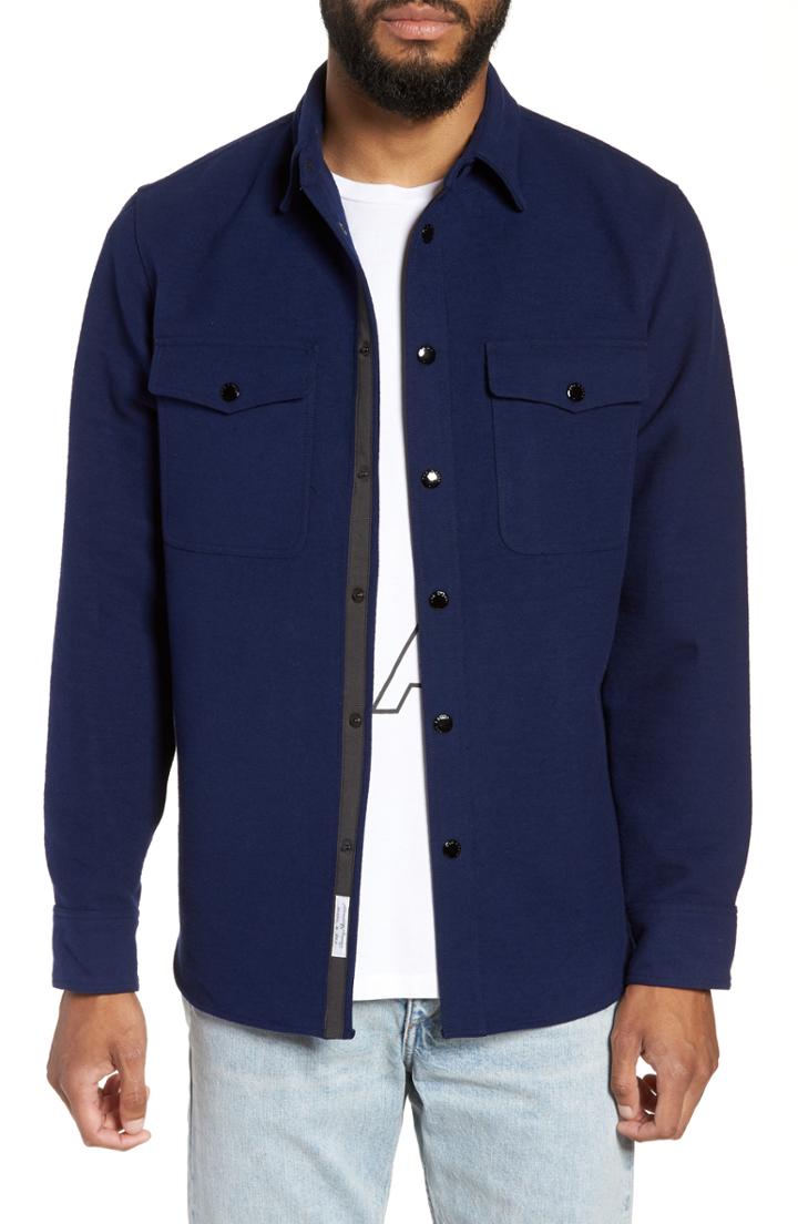 Men's Rag & Bone Jack Flannel Shirt Jacket - Blue