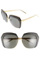 Women's Linda Farrow 62mm 22 Karat Gold Trim Oversize Sunglasses -