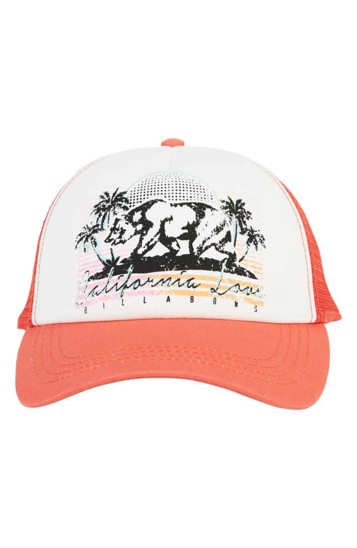 Women's Billabong Retro Bear Trucker Hat - Coral