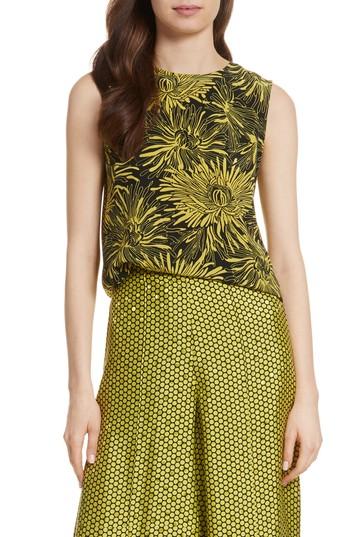 Women's Diane Von Furstenberg Floral Print Silk Shell - Green