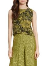 Women's Diane Von Furstenberg Floral Print Silk Shell - Green
