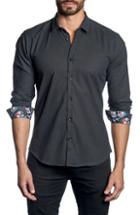 Men's Jared Lang Trim Fit Dot Sport Shirt, Size - Black