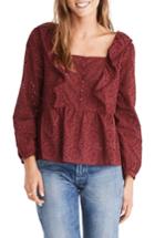 Women's Madewell Eyelet Pompom Top, Size - Black