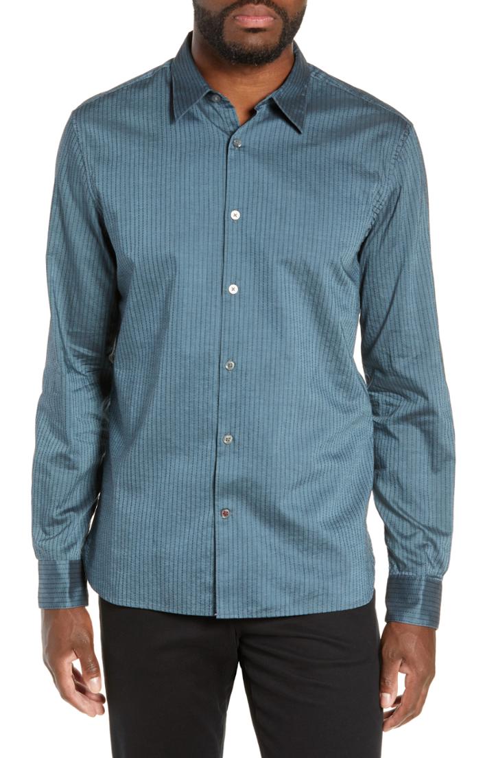 Men's John Varvatos Star Usa Fit Stripe Sport Shirt