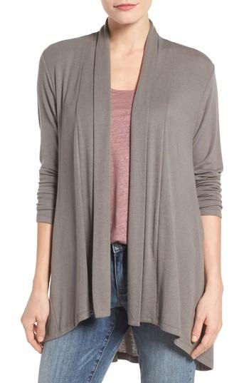 Women's Bobeau High/low Jersey Cardigan, Size - Blue