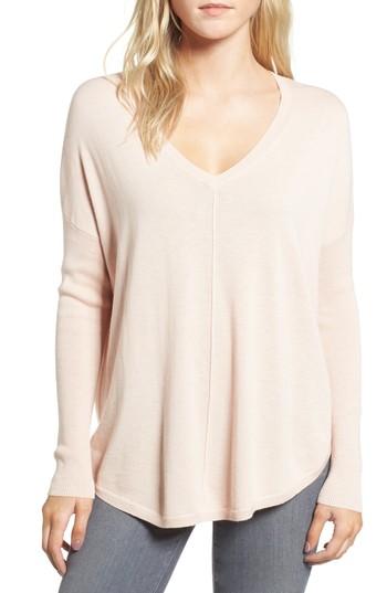 Women's Trouve 'everyday' V-neck Sweater, Size - Pink