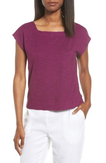 Women's Eileen Fisher Hemp & Organic Cotton Knit Crop Top - Purple