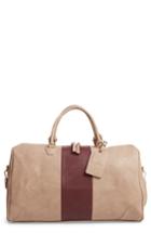 Sole Society 'robin' Faux Leather Weekend Bag - Beige
