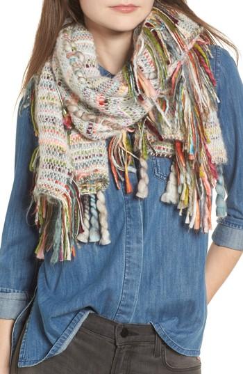 Women's Shiraleah Almara Fringe Knit Scarf, Size - Green