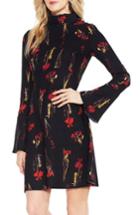 Women's Vince Camuto Botanical Flared Sleeve Dress - Black