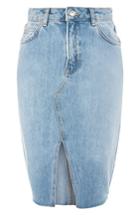 Women's Topshop Denim Midi Skirt Us (fits Like 2-4) - Blue