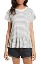 Women's The Great. The Ruffle Stripe Tee - Blue