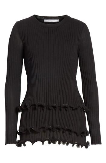 Women's Givenchy Ruffle Hem Rib Knit Top
