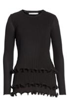 Women's Givenchy Ruffle Hem Rib Knit Top