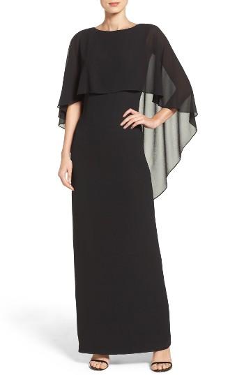Women's Vince Camuto Cape Overlay Gown