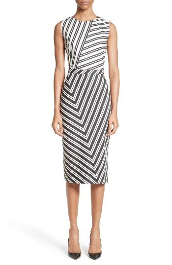 Women's Altuzzara Desdemona Stripe Stretch Wool & Cotton Sheath Dress
