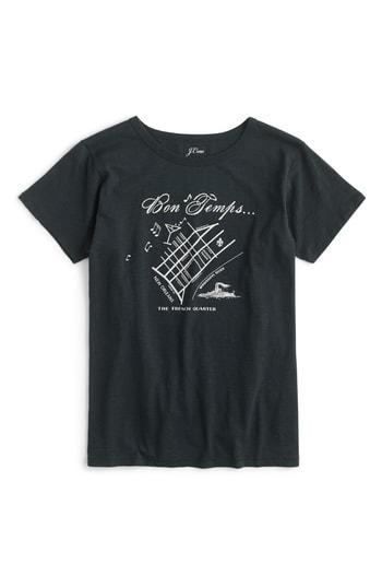 Women's J.crew Bon Temps Tee, Size - Black
