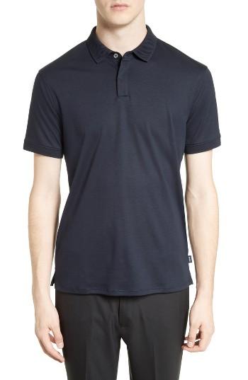 Men's Armani Collezioni Cotton Interlock Polo - Blue