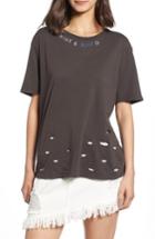 Women's Project Social T Red, Wine & Blue Embroidered Tee - Black