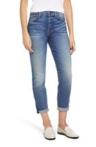 Women's 7 For All Mankind Josefina High Waist Roll Hem Boyfriend Jeans - Blue