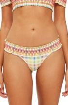 Women's Topshop Check High-leg Bikini Bottoms Us (fits Like 2-4) - Red