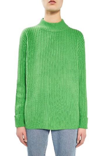 Women's Topshop Boutique Cutout Wool Sweater Us (fits Like 0) - Green
