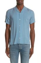 Men's The Kooples Diamond Print Camp Shirt - Blue