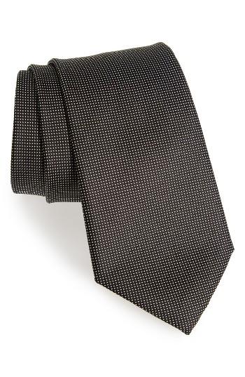 Men's Canali Microdot Silk Tie, Size - Black