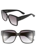Women's Saint Laurent 55mm Square Sunglasses - Black/ Black/ Grey