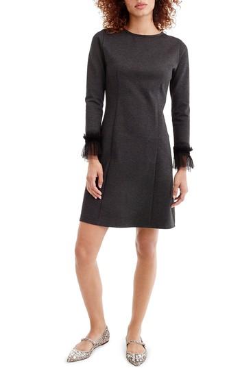 Women's J.crew Storm Ponte Knit Dress - Black