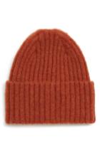 Men's Drakes Brushed Wool Beanie - Orange