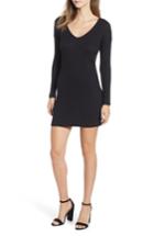 Women's Socialite Twist Back Ribbed Dress - Black