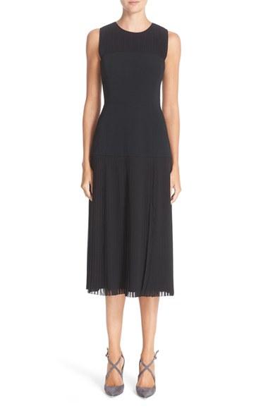 Women's Nordstrom Signature And Caroline Issa Pleated Stretch Satin Dress