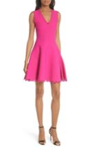 Women's Milly Eyelet Scallop Trim Fit & Flare Dress, Size - Pink