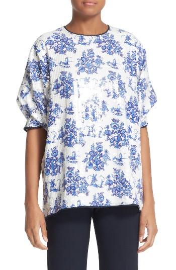 Women's Victoria, Victoria Beckham Sequin Tuck Sleeve Top