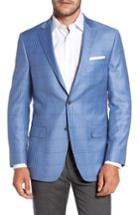 Men's Hart Schaffner Marx Classic Fit Windowpane Wool Sport Coat R - Blue